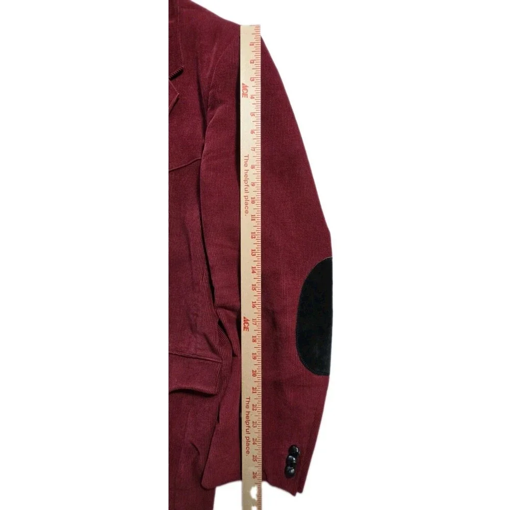 Sheplers Men 54L Western Corduroy Blazer Jacket Red Maroon Yoke Elbow Patch Tall